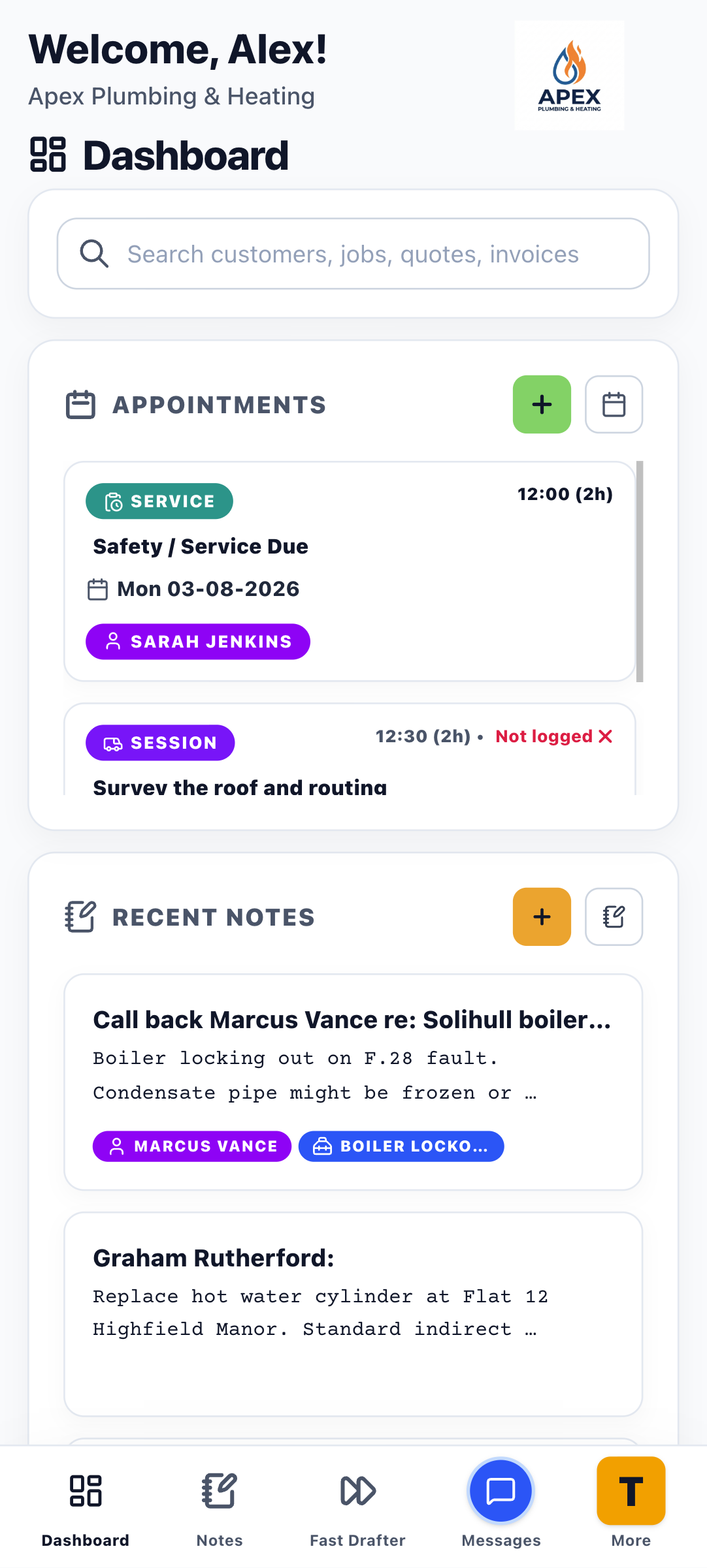 Mobile Dashboard
